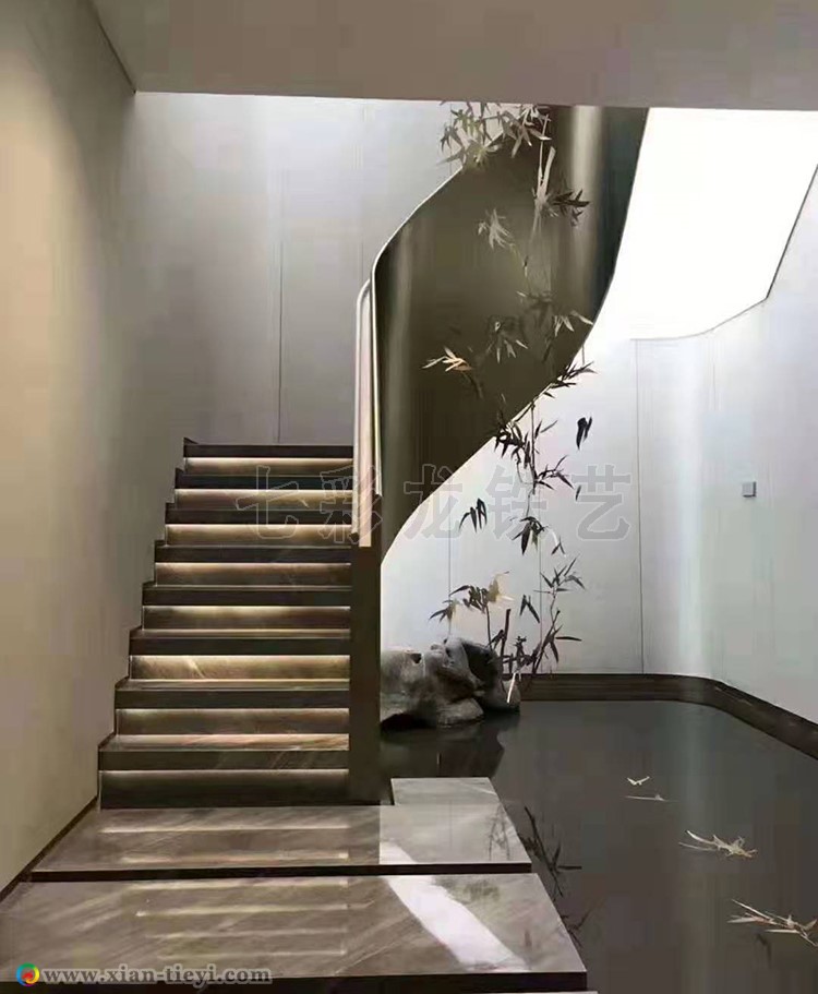 室內鋼結構U形樓梯