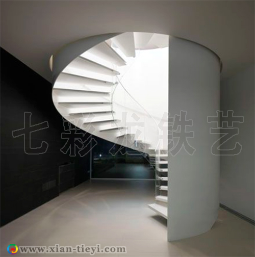 鋼結構單梁旋轉樓梯_2