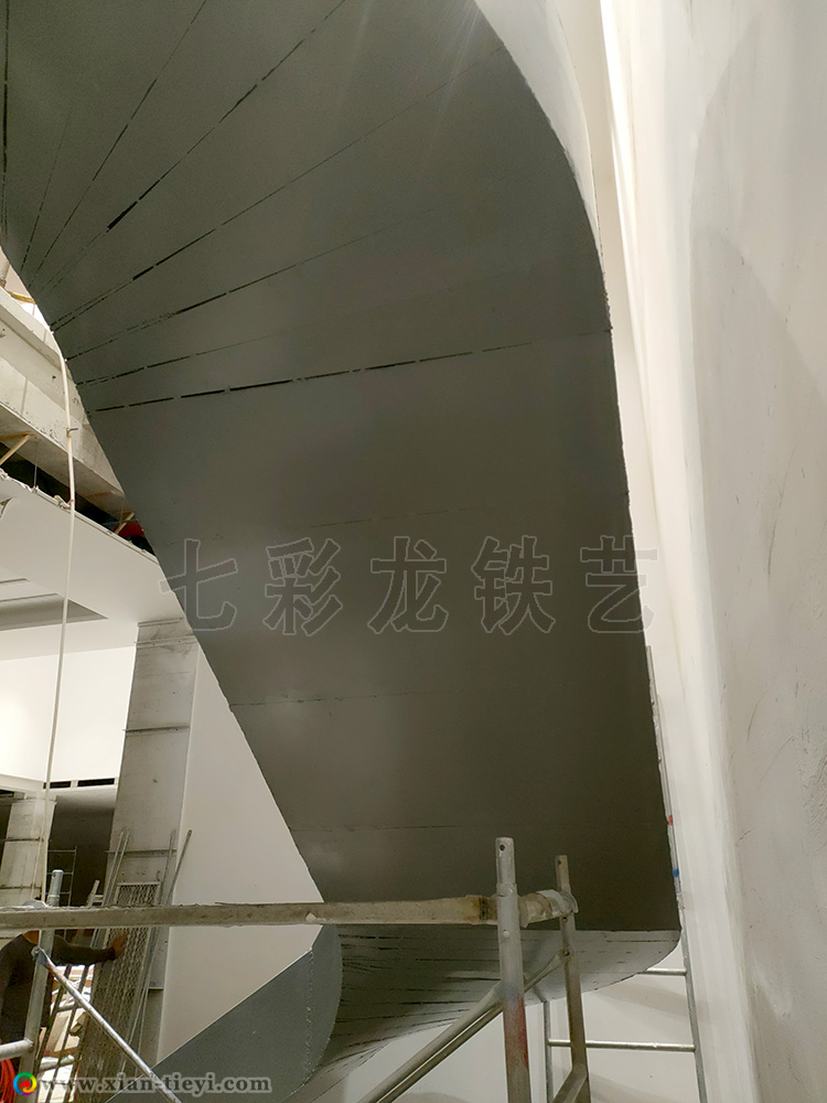 涇陽建工瀾庭溪谷售樓處箱型梁鋼構(gòu)樓梯_5