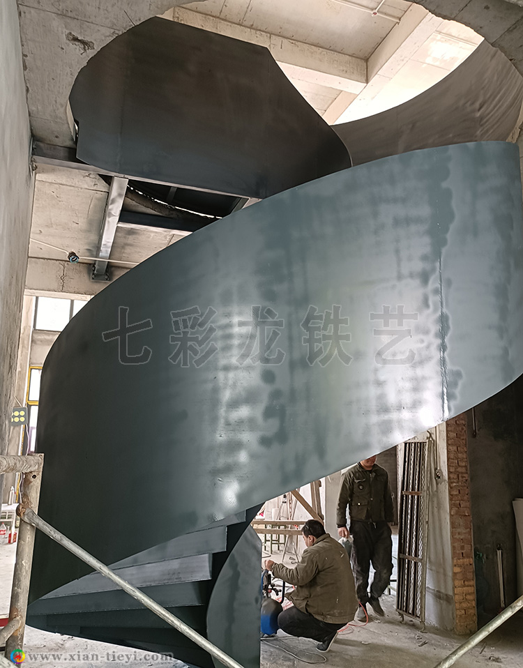 山陽縣王家店高欄板式螺旋梯_2